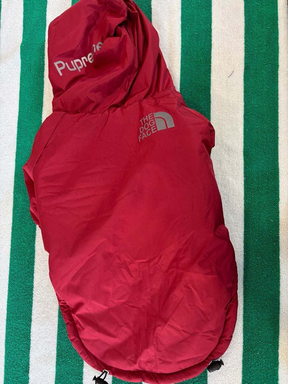 The Dog Face Pupreme Reflective Fleece Lined Waterproof Dog Jacket Red